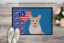 Load image into Gallery viewer, Fawn Cardigan Corgi USA American Doormat - 24x36 Decorative Floor Mat – Indoor/Outdoor Rug with Artistic Flair