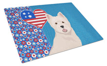 Load image into Gallery viewer, Westie West Highland White Terrier USA American Glass Cutting Boards – Durable, Decorative Kitchen Art Large
