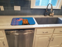 Load image into Gallery viewer, Black and Tan Full Coat Yorkshire Terrier USA American Dish Drying Mat – Absorbent, Artistic Kitchen Essentials