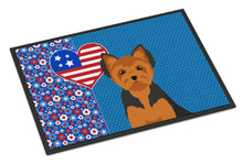 Load image into Gallery viewer, Black and Tan Puppy Cut Yorkshire Terrier USA American Doormat - 24x36 Decorative Floor Mat – Indoor/Outdoor Rug with Artistic Flair