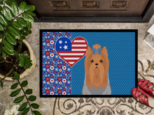 Load image into Gallery viewer, Blue and Tan Full Coat Yorkshire Terrier USA American Doormat - 24x36 Decorative Floor Mat – Indoor/Outdoor Rug with Artistic Flair