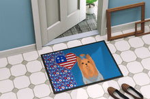 Load image into Gallery viewer, Blue and Tan Full Coat Yorkshire Terrier USA American Doormat - 24x36 Decorative Floor Mat – Indoor/Outdoor Rug with Artistic Flair