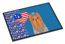 Load image into Gallery viewer, Blue and Tan Full Coat Yorkshire Terrier USA American Doormat - 24x36 Decorative Floor Mat – Indoor/Outdoor Rug with Artistic Flair