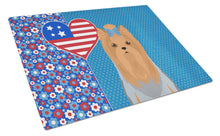 Load image into Gallery viewer, Blue and Tan Full Coat Yorkshire Terrier USA American Glass Cutting Boards – Durable, Decorative Kitchen Art Large