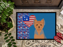Load image into Gallery viewer, Blue and Tan Puppy Cut Yorkshire Terrier USA American Doormat - 24x36 Decorative Floor Mat – Indoor/Outdoor Rug with Artistic Flair