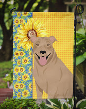 Load image into Gallery viewer, Summer Sunflowers Fawn Pit Bull Terrier Garden Flag – Decorative Outdoor Yard Flag