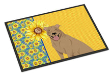 Load image into Gallery viewer, Summer Sunflowers Fawn Pit Bull Terrier Doormat - 24x36 Decorative Floor Mat – Indoor/Outdoor Rug with Artistic Flair