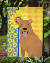 Load image into Gallery viewer, Summer Sunflowers Red Pit Bull Terrier Garden Flag – Decorative Outdoor Yard Flag