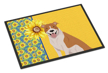 Load image into Gallery viewer, Summer Sunflowers Red and White Pit Bull Terrier Doormat - 18x27 Decorative Floor Mat – Indoor/Outdoor Rug with Artistic Flair