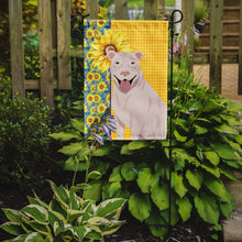 Load image into Gallery viewer, Summer Sunflowers White Pit Bull Terrier Garden Flag – Decorative Outdoor Yard Flag