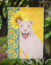 Load image into Gallery viewer, Summer Sunflowers White Pit Bull Terrier Garden Flag – Decorative Outdoor Yard Flag