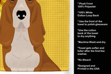 Load image into Gallery viewer, Summer Sunflowers Red and White Tricolor Basset Hound Kitchen Towel
