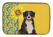 Load image into Gallery viewer, Summer Sunflowers Bernese Mountain Dog Dish Drying Mat – Absorbent, Artistic Kitchen Essentials