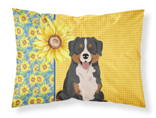 Load image into Gallery viewer, Summer Sunflowers Bernese Mountain Dog Fabric Standard Pillowcase – Artistic Decorative Front, White Back