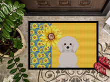 Load image into Gallery viewer, Summer Sunflowers Bichon Frise Doormat - 24x36 Decorative Floor Mat – Indoor/Outdoor Rug with Artistic Flair