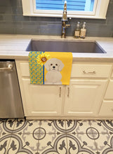 Load image into Gallery viewer, Summer Sunflowers Bichon Frise Kitchen Towel