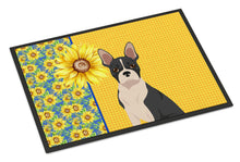 Load image into Gallery viewer, Summer Sunflowers Black Boston Terrier Doormat - 18x27 Decorative Floor Mat – Indoor/Outdoor Rug with Artistic Flair