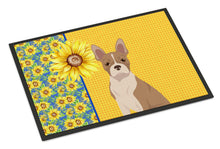 Load image into Gallery viewer, Summer Sunflowers Fawn Boston Terrier Doormat - 24x36 Decorative Floor Mat – Indoor/Outdoor Rug with Artistic Flair