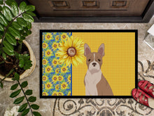Load image into Gallery viewer, Summer Sunflowers Fawn Boston Terrier Doormat - 18x27 Decorative Floor Mat – Indoor/Outdoor Rug with Artistic Flair