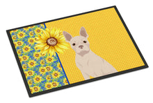 Load image into Gallery viewer, Summer Sunflowers White Boston Terrier Doormat - 24x36 Decorative Floor Mat – Indoor/Outdoor Rug with Artistic Flair