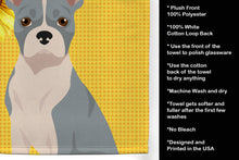 Load image into Gallery viewer, Summer Sunflowers Blue Boston Terrier Kitchen Towel
