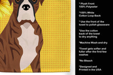 Load image into Gallery viewer, Summer Sunflowers Natural Eared Red Brindle Boxer Kitchen Towel