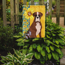 Load image into Gallery viewer, Summer Sunflowers Natural Eared Red Fawn Boxer Garden Flag – Decorative Outdoor Yard Flag