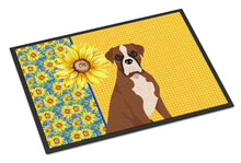 Load image into Gallery viewer, Summer Sunflowers Natural Eared Red Fawn Boxer Doormat - 24x36 Decorative Floor Mat – Indoor/Outdoor Rug with Artistic Flair