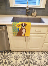 Load image into Gallery viewer, Summer Sunflowers Natural Eared Red Fawn Boxer Kitchen Towel