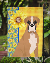 Load image into Gallery viewer, Summer Sunflowers Natural Eared Fawn Boxer Garden Flag – Decorative Outdoor Yard Flag