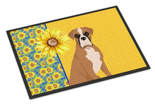 Load image into Gallery viewer, Summer Sunflowers Natural Eared Fawn Boxer Doormat - 18x27 Decorative Floor Mat – Indoor/Outdoor Rug with Artistic Flair