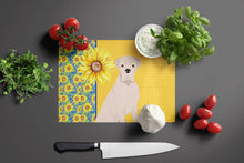 Load image into Gallery viewer, Summer Sunflowers Natural Eared White Boxer Glass Cutting Boards – Durable, Decorative Kitchen Art Large