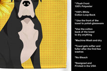 Load image into Gallery viewer, Summer Sunflowers Natural Eared Black Boxer Kitchen Towel