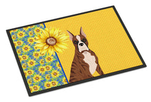Load image into Gallery viewer, Summer Sunflowers Red Brindle Boxer Doormat - 24x36 Decorative Floor Mat – Indoor/Outdoor Rug with Artistic Flair