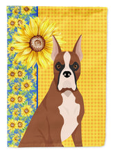 Load image into Gallery viewer, Summer Sunflowers Red Fawn Boxer Garden Flag – Decorative Outdoor Yard Flag