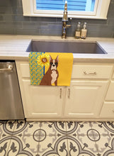 Load image into Gallery viewer, Summer Sunflowers Red Fawn Boxer Kitchen Towel