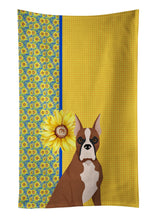 Load image into Gallery viewer, Summer Sunflowers Red Fawn Boxer Kitchen Towel