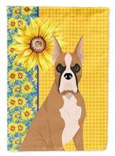 Load image into Gallery viewer, Summer Sunflowers Fawn Boxer Garden Flag – Decorative Outdoor Yard Flag