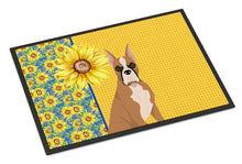 Load image into Gallery viewer, Summer Sunflowers Fawn Boxer Doormat - 24x36 Decorative Floor Mat – Indoor/Outdoor Rug with Artistic Flair