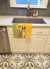 Load image into Gallery viewer, Summer Sunflowers Fawn Boxer Kitchen Towel