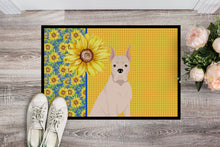 Load image into Gallery viewer, Summer Sunflowers White Boxer Doormat - 18x27 Decorative Floor Mat – Indoor/Outdoor Rug with Artistic Flair