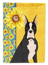 Load image into Gallery viewer, Summer Sunflowers Black Boxer Garden Flag – Decorative Outdoor Yard Flag