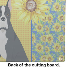 Load image into Gallery viewer, Summer Sunflowers Black Boxer Glass Cutting Boards – Durable, Decorative Kitchen Art Large