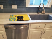 Load image into Gallery viewer, Summer Sunflowers Black and Tan Cavalier Spaniel Dish Drying Mat – Absorbent, Artistic Kitchen Essentials