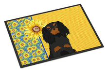 Load image into Gallery viewer, Summer Sunflowers Black and Tan Cavalier Spaniel Doormat - 24x36 Decorative Floor Mat – Indoor/Outdoor Rug with Artistic Flair