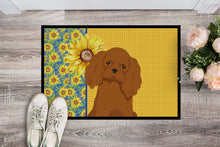 Load image into Gallery viewer, Summer Sunflowers Ruby Cavalier Spaniel Doormat - 18x27 Decorative Floor Mat – Indoor/Outdoor Rug with Artistic Flair
