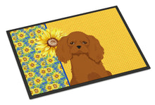 Load image into Gallery viewer, Summer Sunflowers Ruby Cavalier Spaniel Doormat - 18x27 Decorative Floor Mat – Indoor/Outdoor Rug with Artistic Flair