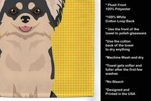Load image into Gallery viewer, Summer Sunflowers Longhaired Black and White Chihuahua Kitchen Towel