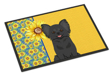 Load image into Gallery viewer, Summer Sunflowers Longhaired Black Chihuahua Doormat - 18x27 Decorative Floor Mat – Indoor/Outdoor Rug with Artistic Flair