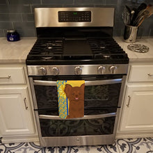 Load image into Gallery viewer, Summer Sunflowers Longhaired Chocolate Chihuahua Kitchen Towel